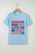 Patriotic Faith Flag Graphic Casual Summer Tee