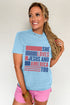 Patriotic Faith Flag Graphic Casual Summer Tee