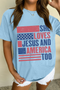 Patriotic Faith Graphic Print Short Sleeve Tee