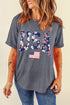 Patriotic Flag Graphic Crew Neck Jersey Tee