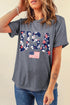 Patriotic Flag Graphic Crew Neck Jersey Tee