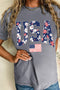 Patriotic Flag Graphic Crew Neck Jersey Tee