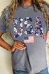 Patriotic Flag Graphic Crew Neck Jersey Tee