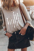 Patriotic Flag Print Loose Fit Three Quarter Sleeve Tee