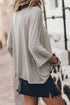Patriotic Flag Print Loose Fit Three Quarter Sleeve Tee