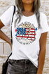 Patriotic Flag Slogan Graphic Short Sleeve T-shirt