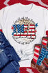 Patriotic Flag Slogan Graphic Short Sleeve T-shirt