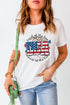 Patriotic Flag Slogan Graphic Short Sleeve T-shirt