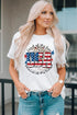 Patriotic Flag Slogan Graphic Short Sleeve T-shirt