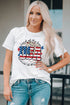 Patriotic Flag Slogan Graphic Short Sleeve T-shirt