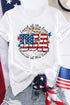 Patriotic Flag Slogan Graphic Short Sleeve T-shirt