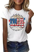 Patriotic Flag Slogan Graphic Short Sleeve T-shirt