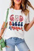 Patriotic Graphic Letter Print Short Sleeve Tee
