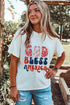Patriotic Graphic Letter Print Short Sleeve Tee