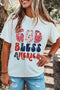Patriotic Graphic Letter Print Short Sleeve Tee