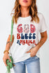 Patriotic Graphic Letter Print Short Sleeve Tee