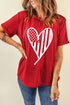 Patriotic Heart Graphic Crew Neck Short Sleeve Tee