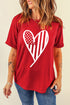 Patriotic Heart Graphic Crew Neck Short Sleeve Tee