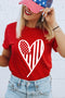 Patriotic Heart Graphic Crew Neck Short Sleeve Tee