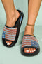 Patriotic Rhinestone Star Pattern Thick Sole Slide Slippers