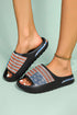 Patriotic Rhinestone Star Pattern Thick Sole Slide Slippers