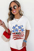 Patriotic Star And Bow Graphic Short Sleeve T-Shirt