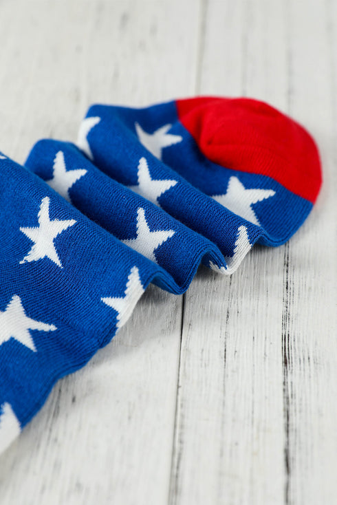 Patriotic Star And Stripe Patterned Knitted Socks