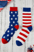 Patriotic Star And Stripe Patterned Knitted Socks