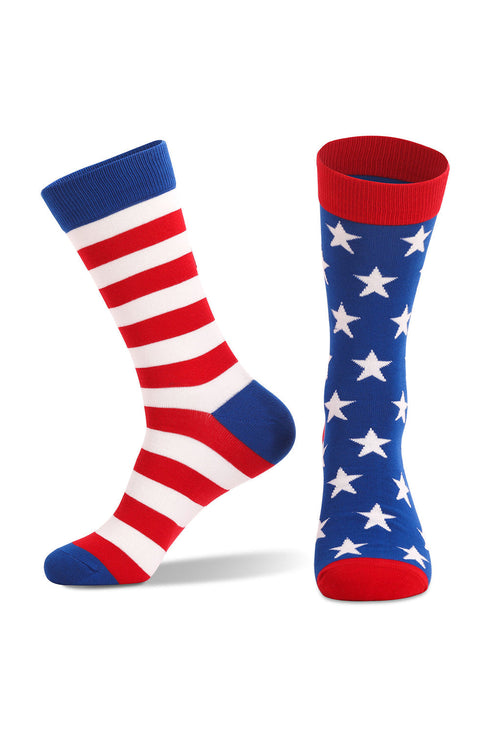 Patriotic Star And Stripe Patterned Knitted Socks
