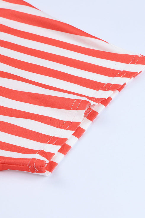Patriotic Star And Stripe Print Short Sleeve Tee