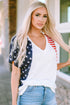 Patriotic Star And Stripe Print Short Sleeve Tee