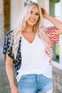 Patriotic Star And Stripe Print Short Sleeve Tee