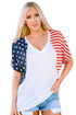 Patriotic Star And Stripe Print Short Sleeve Tee
