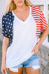 Patriotic Star And Stripe Print Short Sleeve Tee