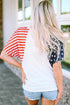 Patriotic Star And Stripe Print Short Sleeve Tee