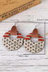 Patriotic Star And Stripe Round Wooden Dangle Earrings