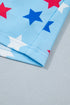 Patriotic Star Print Beaded Drawstring Casual Shorts