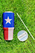 Patriotic Star Stripe Rhinestone Embellished Alloy Tumbler