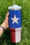 Patriotic Star Stripe Rhinestone Embellished Alloy Tumbler