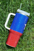 Patriotic Star Stripe Rhinestone Embellished Alloy Tumbler