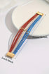 Patriotic Star Studded Multi Layer Magnetic Leather Bracelet