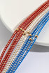 Patriotic Star Studded Multi Layer Magnetic Leather Bracelet