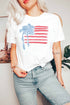 Patriotic Stars And Stripes Bow Graphic Crew Neck Tee