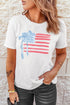 Patriotic Stars And Stripes Bow Graphic Crew Neck Tee