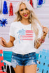 Patriotic Stars And Stripes Bow Graphic Crew Neck Tee