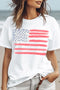 Patriotic Stars And Stripes Crew Neck Short Sleeve Tee