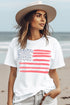 Patriotic Stars And Stripes Crew Neck Short Sleeve Tee