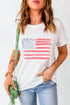 Patriotic Stars And Stripes Crew Neck Short Sleeve Tee