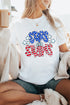Patriotic Stars And Stripes Round Neck Graphic Tee