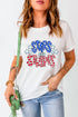 Patriotic Stars And Stripes Round Neck Graphic Tee